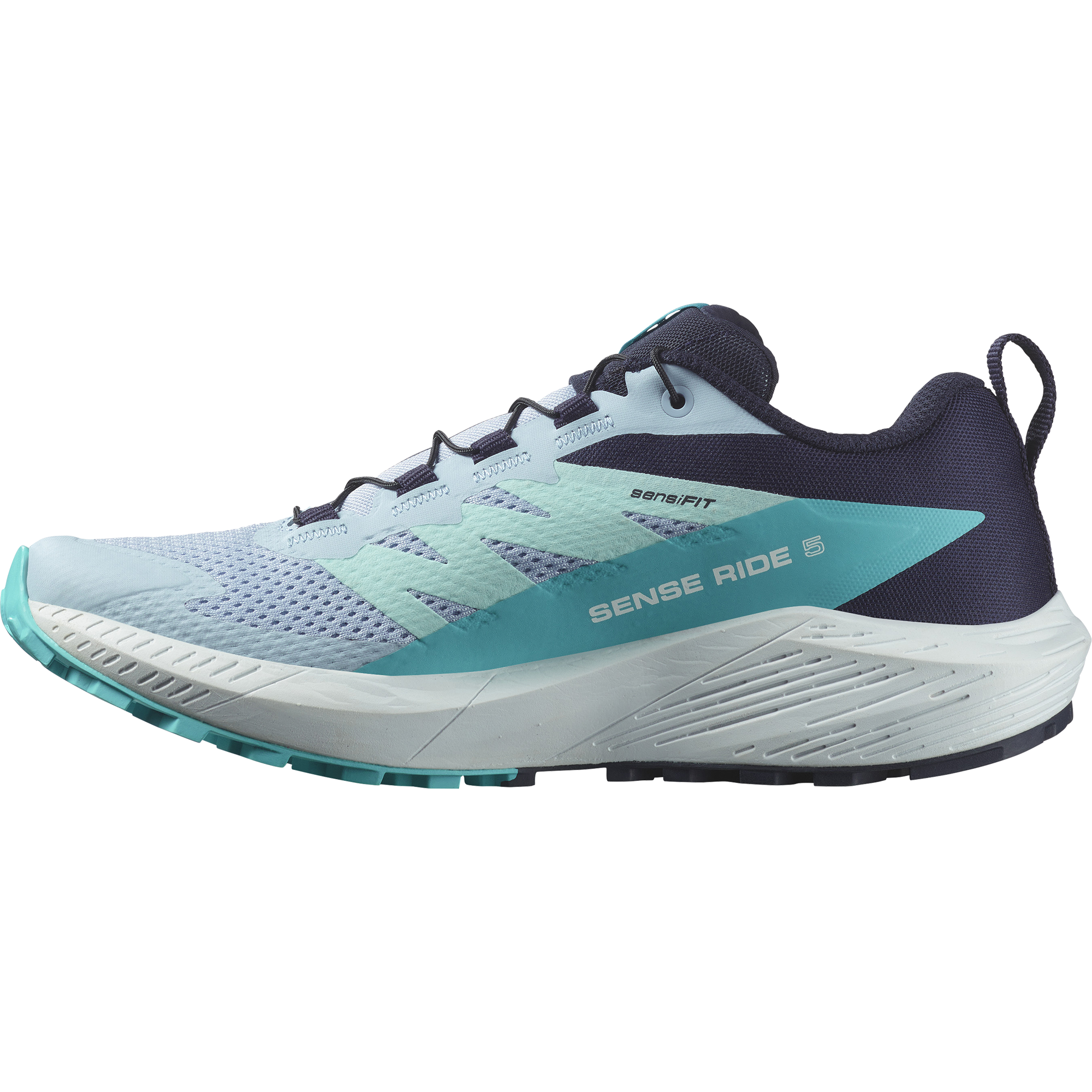 L47458900_8_GHO_SENSE RIDE 5 W_Cashmere Blue_Carbon_Peacock Blue Salomon Sense Ride 5 Meudon Running Company
