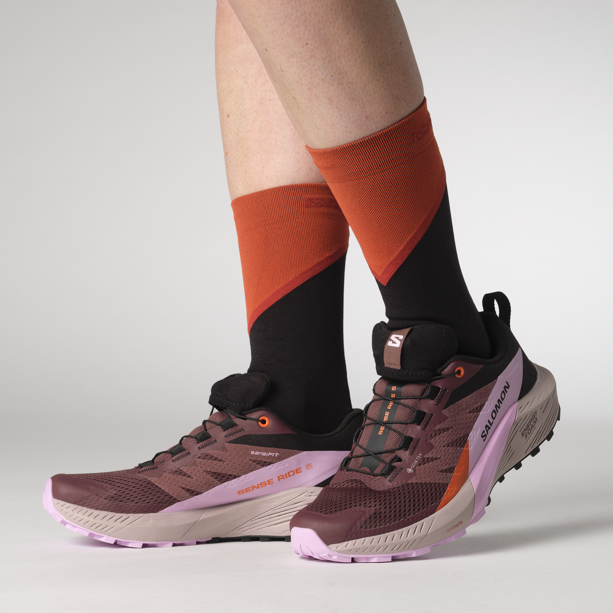 L47592300_0_MOD_SENSE RIDE 5 GTX WCatawba Grape_Orchid Bouquet_Cherry Tomato Salomon Sense Ride GTX 5W Meudon Running Company