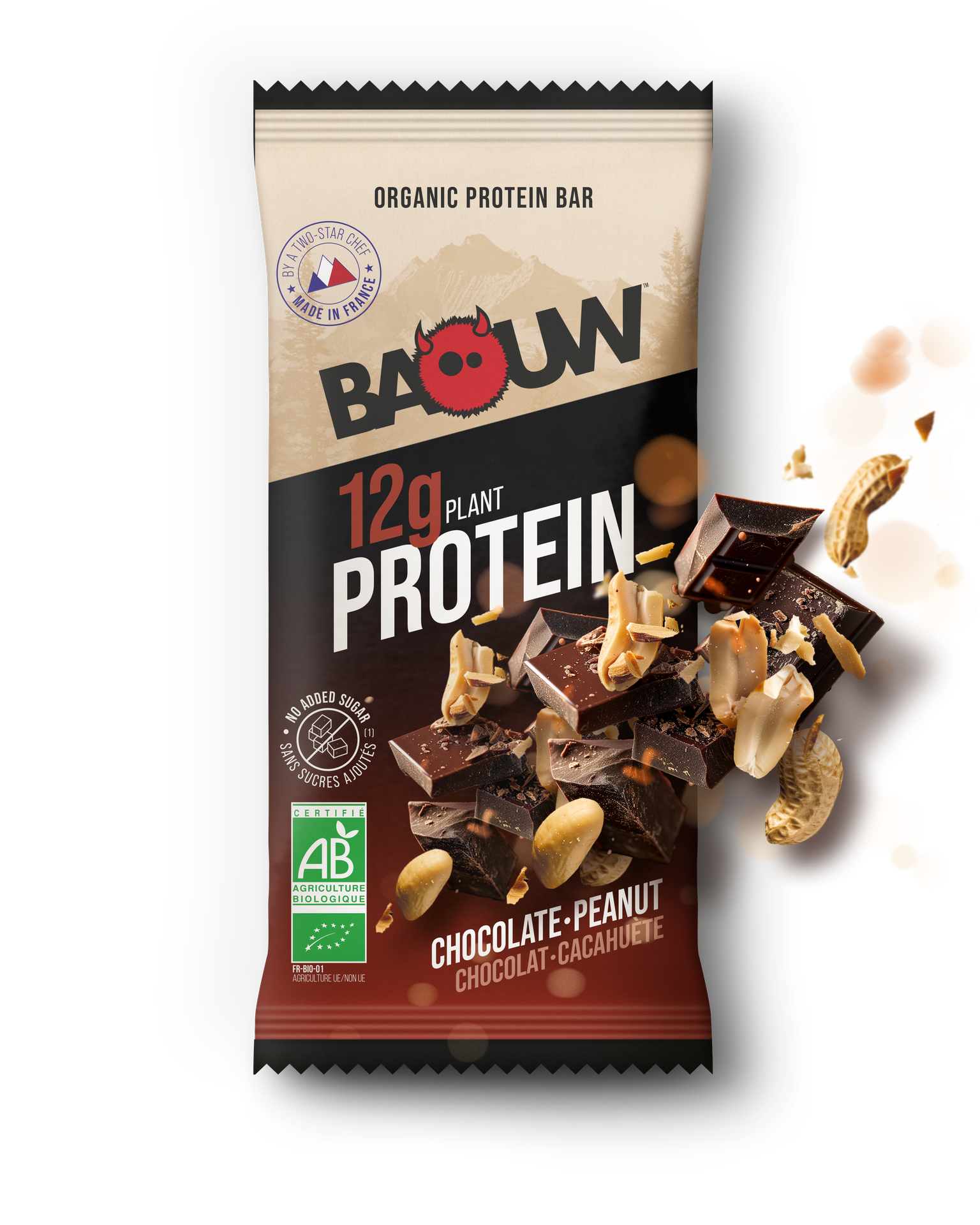 Baouw Barre Bio Proteinee Chocolat Cacahuete